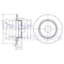 Тормозной диск DELPHI BG2510 полный , задняя ось