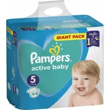 Подгузники детские Pampers Active baby, Giant Pack, размер 5, 11-16 кг, 64 шт