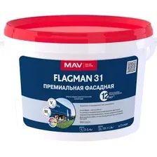 Краска MAV Flagman ВД-АК-1031 фасадная 3 л (белый)