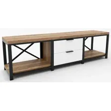 Тумба Hype Mebel Хельга 150x40 (черный-дуб галифакс натуральный)