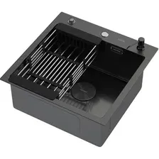 Кухонная мойка ARFEKA ECO AR мойка 500*500 POP-UP, коландер, дозатор BLACK DECOR VOLCANIC ROCK