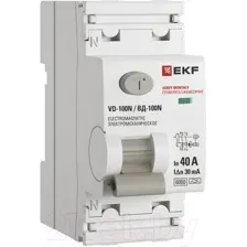 Дифференциальный автомат EKF PROxima ВД-100N 2п 40А 30мА A 6кА / E1026MA4030