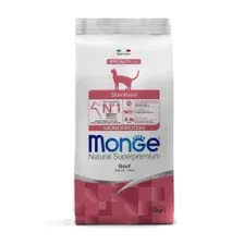 Сухой корм Monge Cat Speciality Line Monoprotein Sterilised для стерилизованных кошек, из говядины 1,5 кг
