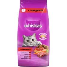 Сухой корм для кошек Whiskas Вкусные подушечки с нежным паштетом с говядиной 5 кг