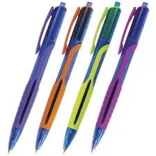 Ручка шариковая масляная автоматическая BRAUBERG Phantom color, СИНЯЯ, узел 0,7 мм, линия письма 0,35 мм, 142938, 12 штук