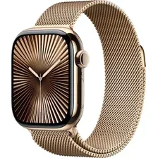 Умные часы Apple Watch Series 10 LTE 42 мм (титановый корпус, золотистый/золотистый, миланская петля)