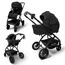 Детская модульная коляска BubaGo Lotta Thermo 3в1 (Black)