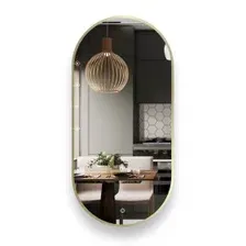 Зеркало овальное с золотой УФ-окантовкой и подсветкой, 50х100 см UV LED Emze