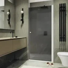 Душевая дверь MaybahGlass 198x70 MGD-1673-1 (графитовое матовое стекло/белый матовый)
