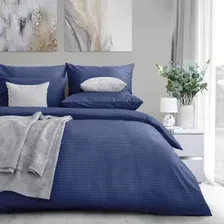 Евро комплект постельного белья Verossa Stripe Евро 929792 (50x70, 2шт, 70x70, 2 шт, Indigo)
