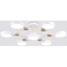 Подвесная люстра Hotpoint FL4864/7 WH/WD (белый/дерево)