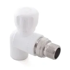 Кран шаровой ПП для радиатора угловой d20х1/2" белый