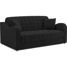 Диван Mebel-Ars Аккордеон Барон №4 ППУ 180x200 (велюр черный HB-178/17)