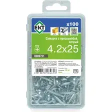Саморез ЕКТ С прессшайбой 4.2x25 острый / B009751 (100шт)