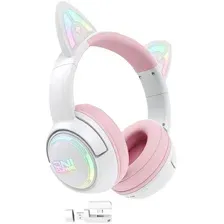 Наушники Onikuma GT838 Cat Ear (белый/розовый)