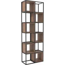 Стеллаж Hype Mebel Грос-2 70x175 (черный/дуб галифакс олово)