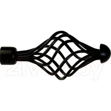 Наконечник для карниза Lm Decor YF098 Вираж 25мм (черный матовый)