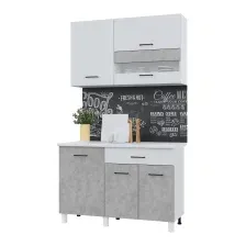 Готовая кухня Горизонт Trend 1200 (белый/бетон)