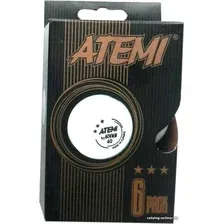 Мяч для настольного тенниса Atemi ATB36W (3 звезды, 6 шт.)