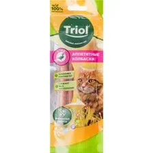 Лакомство для кошек Triol Аппетитные колбаски из утки (40 г)