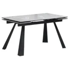 Обеденный стол Woodville Маунт 140x80 / 621199 (белый мрамор/черный кварц/черный)