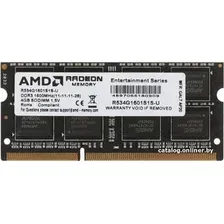 Оперативная память AMD Radeon R5 Entertainment Series 4ГБ DDR3 1600 МГц R534G1601S1S-U