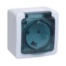 Розетка наружная с заземлением IEK Гермес Plus белый (ERMP12-K03-16-54-EC)