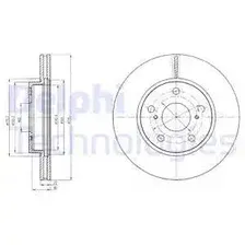 Тормозной диск DELPHI BG4232 вентилируемый , передняя ось
