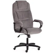офисное компьютерное кресло Tetchair Bergamo PL (флок), серый