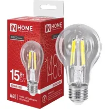 Светодиодная лампочка In Home LED-A60-deco 15 Вт 230В Е27 4000К 1480 Лм