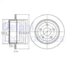 Тормозной диск DELPHI BG4157 полный , задняя ось