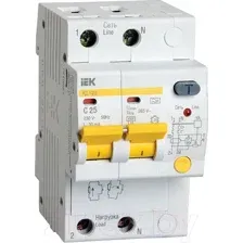 Дифференциальный автомат IEK АД-12М 2Р 25А 30мА MAD12-2-025-C-030