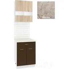 Готовая кухня Кортекс-мебель Корнелия Экстра 60р1ш2д (дуб сонома/венге/марсель)
