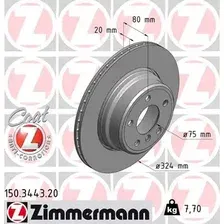 Тормозной диск ZIMMERMANN 150.3443.20 вентилируемый , задняя ось