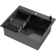 Кухонная мойка ARFEKA ECO AR мойка 600*500 POP-UP, коландер, дозатор BLACK DECOR VOLCANIC ROCK