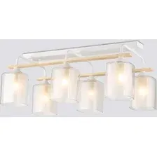 Люстра Ambrella TR3033247/6 WH/WD (белый/дерево)