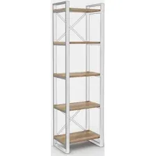 Стеллаж Hype Mebel Стандарт 80x170 (белый/дуб галифакс натуральный)