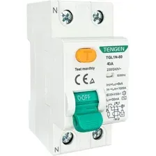 Устройство защитного отключения Tengen TGL1N-80 2P 40A 6kA 30mA A 2M TEN320064