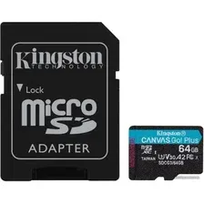 Карта памяти Kingston Canvas Go! Plus microSDXC 64GB SDCG3/64GB (с адаптером)