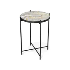 Стол журнальный Sheffilton SHT-CT8-3 Black, золотистый пепел / черный муар