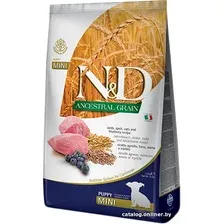 Сухой корм для собак Farmina N&D Ancestral Grain Lamb & Blueberry Puppy Mini (с ягненком, спельтой, овсом и черникой) 800 г