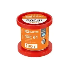 Припой ПОС 61, проволока, ГОСТ 21931-76, Ø2 мм, 100 г, катушка,, инд. упак., "Алмаз" TDM