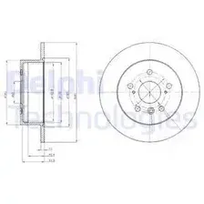 Тормозной диск DELPHI BG4268 полный , задняя ось