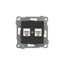 Rita - Розетка 2хRJ-45 кат. 5e UTP, черный мат