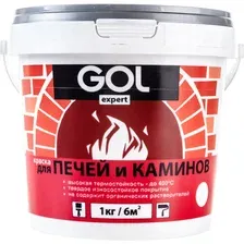 Водно-дисперсионная краска GOL Expert, для печей и каминов, белый, 3 кг