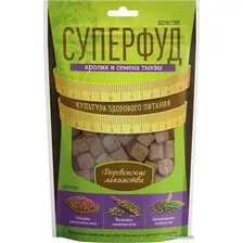 Лакомство для собак Деревенские лакомства Суперфуд для дрессуры с кроликом и семенами тыквы 90 г