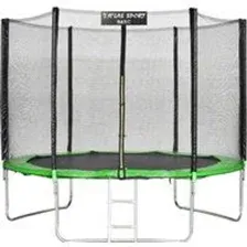 Батут Atlas Sport 312 см - 10ft Basic (с лестницей, внешняя сетка, зеленый)