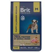 Сухой корм для собак Brit Premium Dog Puppy and Junior Medium курица 8 кг