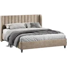 Кровать Трия Шанель с ПМ 1600 Тип 1 (микровелюр Wellmart Dark Beige)