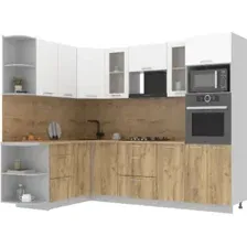 Готовая кухня Интерлиния Мила 1.68x2.6 левая (белый платинум/дуб золотой/дуб бунратти)